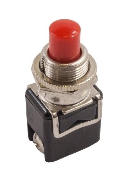 PBS-13B 12MM Yaylı Push Buton - Kırmızı