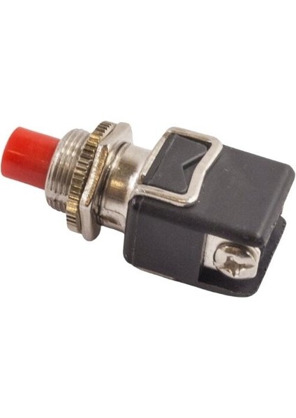 PBS-13B 12MM Yaylı Push Buton - Kırmızı