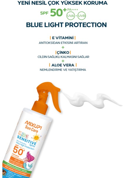 Yüksek Uva/uvb Korumalı Spf 50 Çocuk Güneş Losyonu Mineral Çinko ve Aloe Vera Içerikli 200 ml