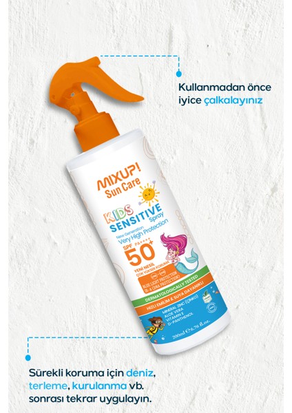 Yüksek Uva/uvb Korumalı Spf 50 Çocuk Güneş Losyonu Mineral Çinko ve Aloe Vera Içerikli 200 ml