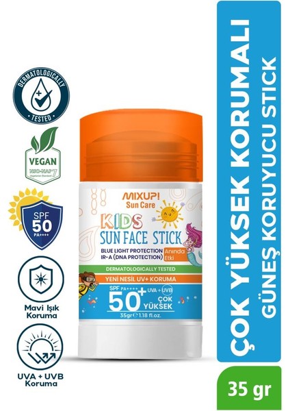 Mavi Işık Korumalı Spf 50+ Çocuk Güneş Koruyucu Stick Uva/uvb Aloe Vera Içerikli 35 gr