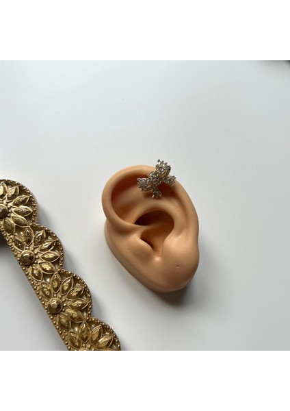 Gold Taşlı Fiyonk Earcuff