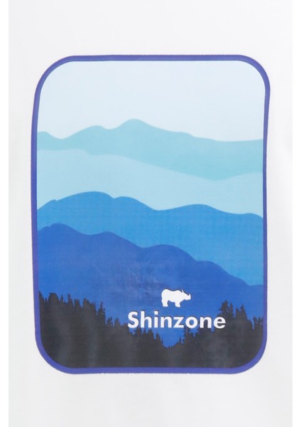 Erkek Bisiklet Yaka Yazlık Göğüs Baskılı Standart Fit Beyaz T-Shirt fiyatları