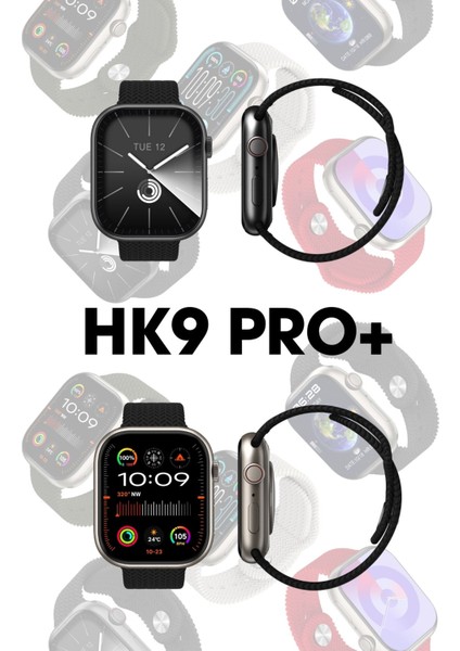 Wearfit Hk9 Pro + Akıllı Kol Saati Model:inç 45MM Amoled Ekran (Gri)