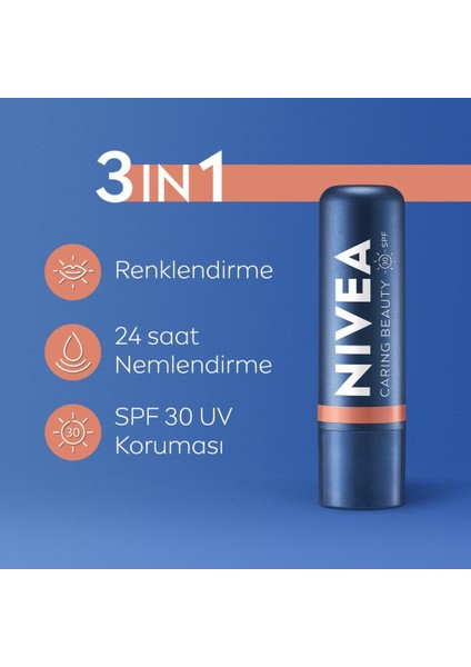 Renkli Dudak Bakım Kremı,Nude,4,8gr,Nemlendırme,Spf30,Doğal Yağlar,E Vitamini,Dudak Ve Yanaklar Için