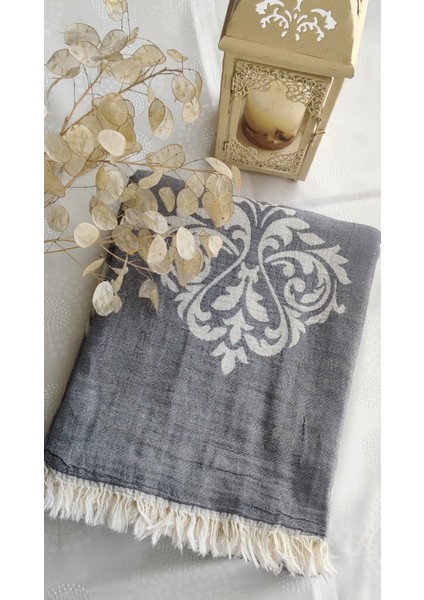 Jakarlı Barok Desenli Çift Kişilik Organik Pamuk Pike 185X230CM (Oeko-Tex® Standard 100 Sertifikalı)