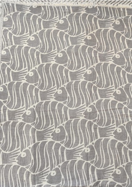 Jakarlı Barok Desenli Çift Kişilik Organik Pamuk Pike 185X230CM (Oeko-Tex® Standard 100 Sertifikalı)