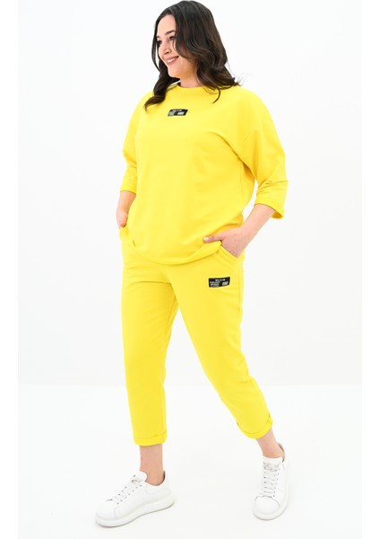 Kadın Büyük Beden Etiket Detaylı Eşofman Takımı 8100-24 fiyatları