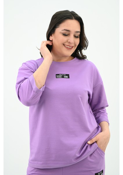 Kadın Büyük Beden Etiket Detaylı Eşofman Takımı 8100-24 fırsatları