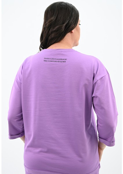 Kadın Büyük Beden Etiket Detaylı Eşofman Takımı 8100-24 indirimleri