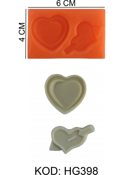 Sevgililer Günü Figürlü Gıda Silikon Kalıbı