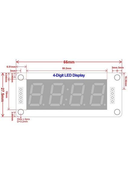 TM1637 4 Digit LED Display Saat Modülü - Kırmızı