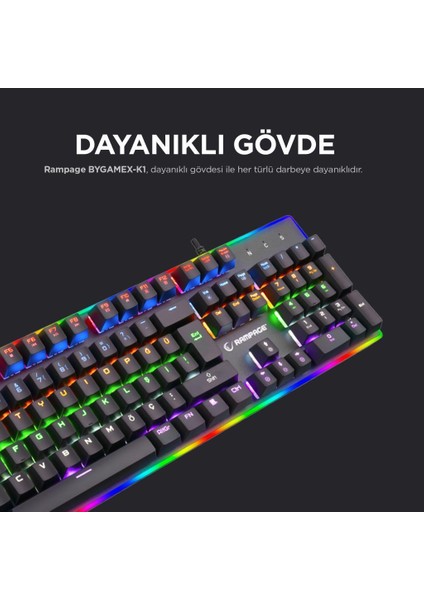 Bygame-K1 Mekanik Rgb Klv Süper 3lü Makrolu Oyuncu Seti