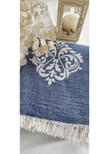 Jakarlı Barok Desenli Çift Kişilik Organik Pamuk Pike 185X230CM (Oeko-Tex® Standard 100 Sertifikalı)