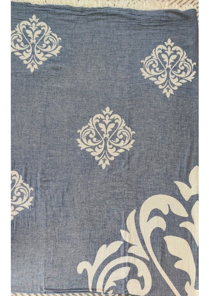 Jakarlı Barok Desenli Çift Kişilik Organik Pamuk Pike 185X230CM (Oeko-Tex® Standard 100 Sertifikalı)
