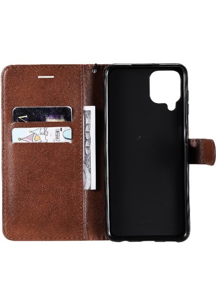 Samsung Galaxy A22 4g Klasik Düz Renk Iş Cüzdan Için Flip Case (Yurt Dışından)