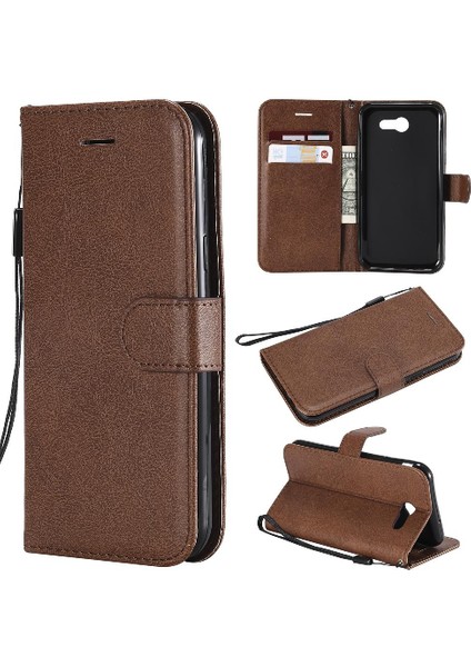 Samsung Galaxy J3 2017 Için Flip Case Kart Yuvası ile Yüksek Kaliteli Deri (Yurt Dışından)