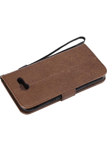 Samsung Galaxy J3 2017 Için Flip Case Kart Yuvası ile Yüksek Kaliteli Deri (Yurt Dışından)