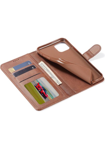 Iphone 11 Için Kılıf Pro Max Tutucu ile Buzağı Doku Yatay Flip Case (Yurt Dışından)