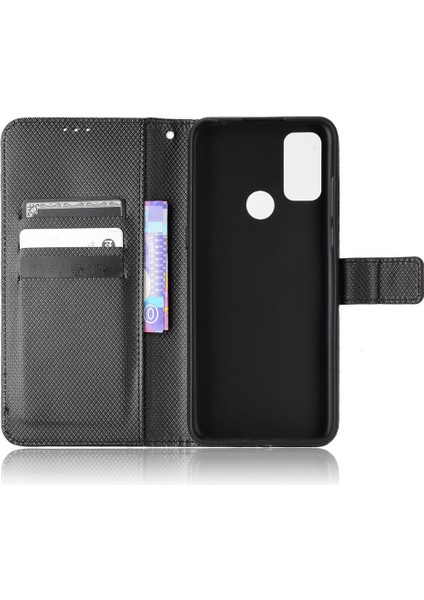 Alcatel 3l 2021 Kapak Kart Tutucu Manyetik Cüzdan Kickstand Için Kılıf (Yurt Dışından)