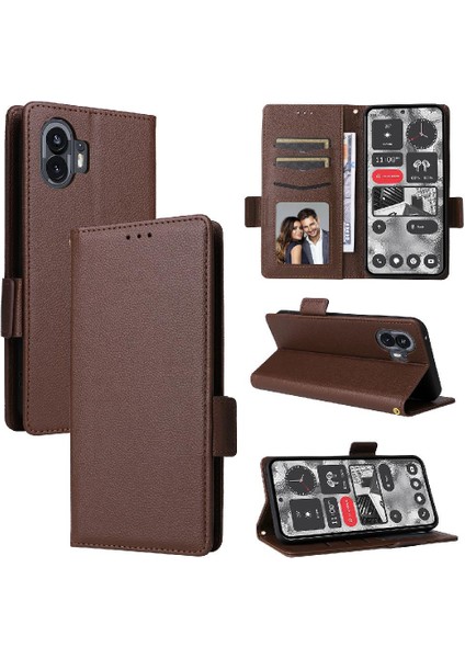 Nothing Kılıf Telefon 2 Pu Deri Yan Toka Kart Yuvaları Tutucu Manyetik (Yurt Dışından)