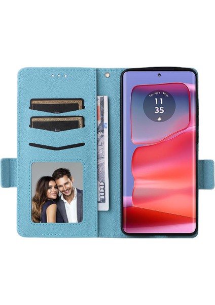 Motorola Moto Kenar 50 Pro Için Kılıf Manyetik Cüzdan Kart Yuvaları Tutucu Yan (Yurt Dışından)