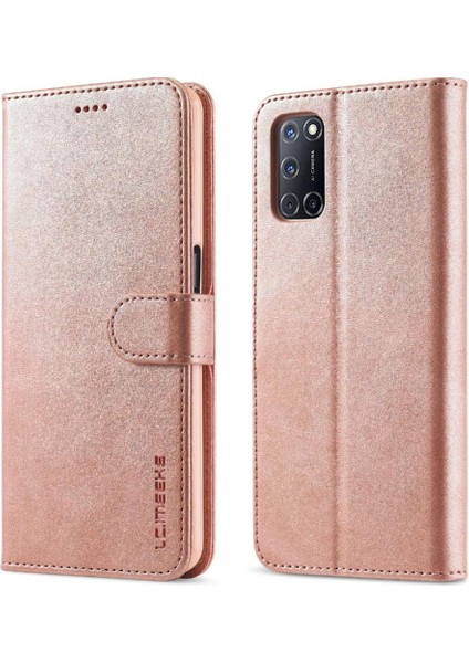 Oppo A54 4g Için Tutucu Kart Yuvaları ile Cüzdan Buzağı Doku Flip Case (Yurt Dışından)