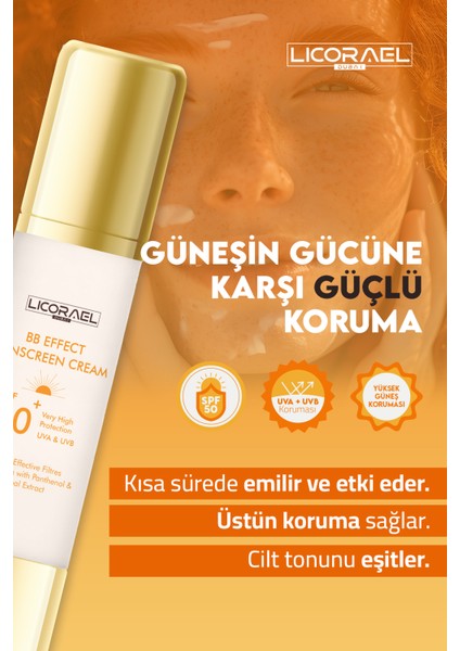 Bb Güneş Kremi Uva ve Uvb Işınlarına Karşı Yüksek Korumalı SPF50+