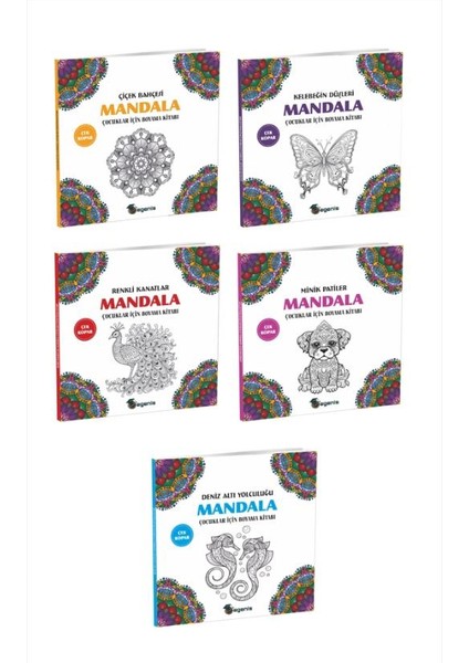 Çocuklar Için Mandala Boyama Seti (5 Kitap)