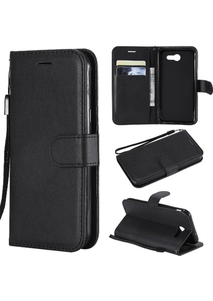 Samsung Galaxy J3 2017 Için Flip Case Kart Yuvası ile Yüksek Kaliteli Deri (Yurt Dışından)
