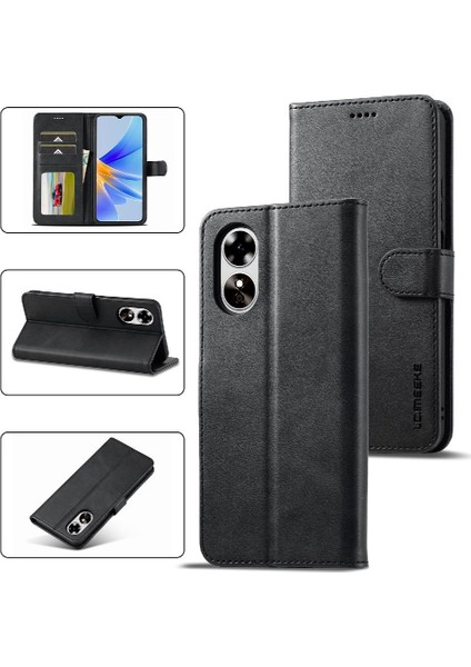Oppo A17/A17K Kart Yuvaları Cüzdan Için Kılıf Tutucu ile Buzağı Doku Flip (Yurt Dışından)
