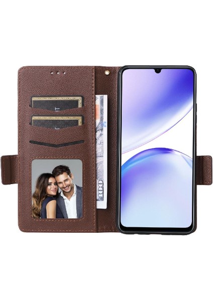 Realme C53 4g Manyetik Kart Yuvaları Için Kılıf Tutucu Cüzdan Pu Deri Yan (Yurt Dışından)