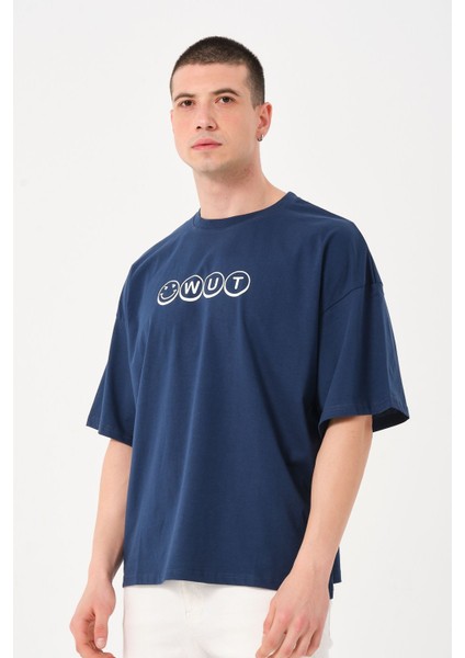 Erkek Bisiklet Yaka Logo Detaylı Oversize T-Shirt fiyatları