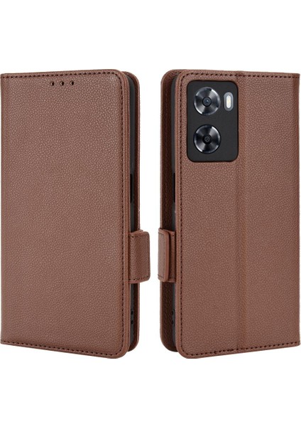 Oppo Için Kılıf A57 4G/A77 4G/A77S Kart Yuvaları Tutucu Manyetik Yan Toka Pu (Yurt Dışından)
