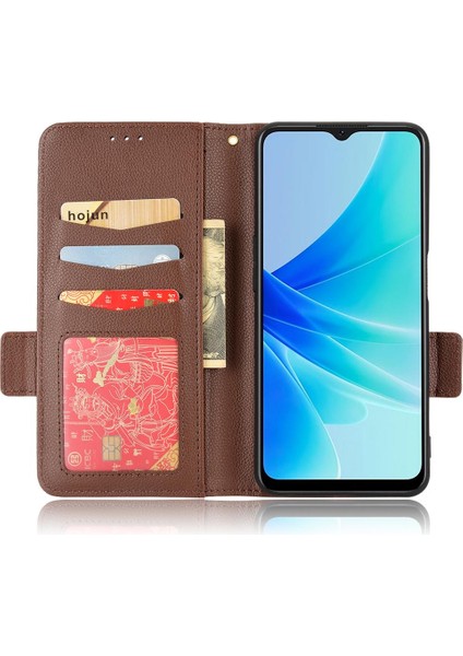 Oppo Için Kılıf A57 4G/A77 4G/A77S Kart Yuvaları Tutucu Manyetik Yan Toka Pu (Yurt Dışından) modelleri