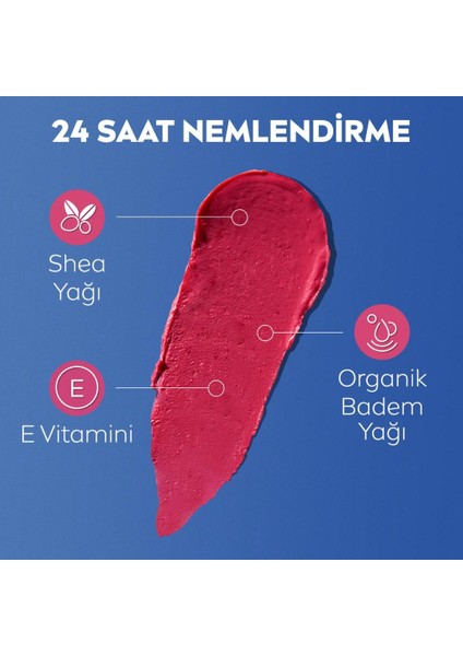 Renkli Dudak Bakım Kremı,Pembe,4,8gr,Nemlendırme,Spf30,Doğal Yağlar,E Vitamini,Dudak Ve Yanak Için