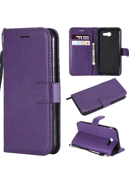 Samsung Galaxy J3 2017 Için Flip Case Kart Yuvası ile Yüksek Kaliteli Deri (Yurt Dışından)