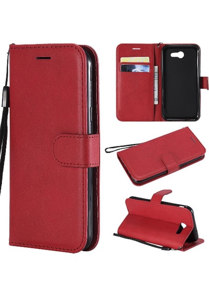 Samsung Galaxy J3 2017 Için Flip Case Kart Yuvası ile Yüksek Kaliteli Deri (Yurt Dışından)
