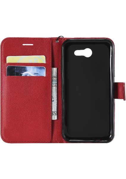 Samsung Galaxy J3 2017 Için Flip Case Kart Yuvası ile Yüksek Kaliteli Deri (Yurt Dışından)