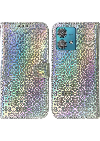 Motorola Kenar 40 Neo Cüzdan Durumda Glitter Renkli Standı Tutucu Pu (Yurt Dışından)