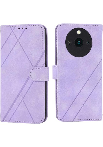 Realme 11 Pro Için Kickstand Durumda Tam Koruma Pu Deri Kayış (Yurt Dışından)