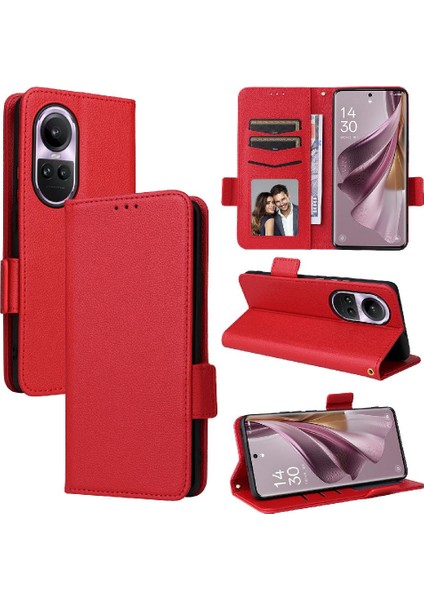 Oppo Için Kılıf Oppo 10 Pro 5g Pu Deri Kart Yuvaları Tutucu Manyetik Yan (Yurt Dışından)
