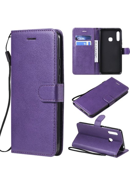 Kart Yuvası ile Samsung Galaxy A70E Için Flip Case Yüksek Kalite Deri Kılıf (Yurt Dışından)