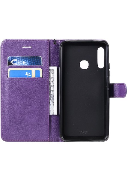 Kart Yuvası ile Samsung Galaxy A70E Için Flip Case Yüksek Kalite Deri Kılıf (Yurt Dışından)