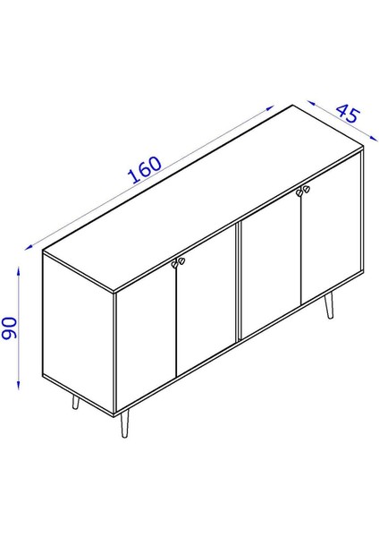 Flora Design Sarissa Konsol / Konsol / Çok Amaçlı Dolap 160 cm