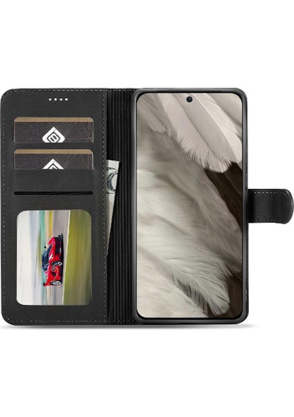 Tutucu Kart Yuvaları ile Google Pixel 7A Için Kılıf Cüzdan Buzağı Doku Flip (Yurt Dışından) modelleri