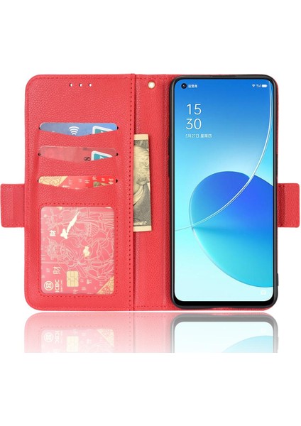 Oppo Oppo 6 5g Manyetik Cüzdan Için Kılıf Yan Toka Kart Yuvaları Tutucu Pu (Yurt Dışından)