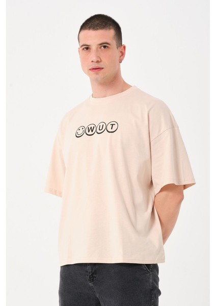 Erkek Bisiklet Yaka Logo Detaylı Oversize T-Shirt fiyatları