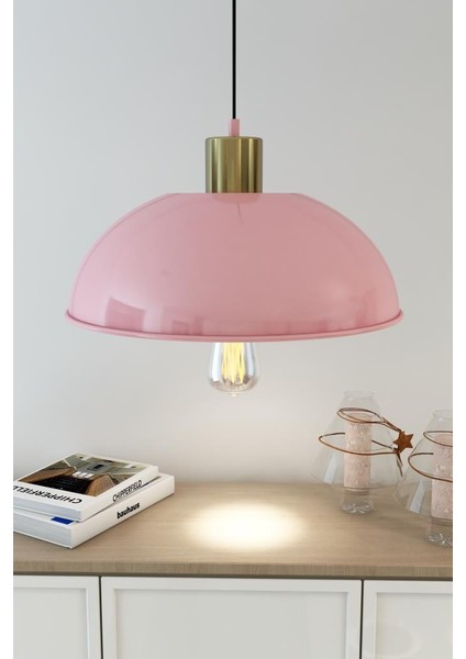Piatto Pembe Gold Metal Avize, Retro Salon Avize, Mutfak Avize, Sarkıt Aydıtlanma, Salon Avizesi