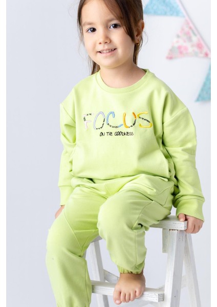 Kız Çocuk Focus Nakışlı Gizli Cep Detaylı Eşofman Takımı fiyatları